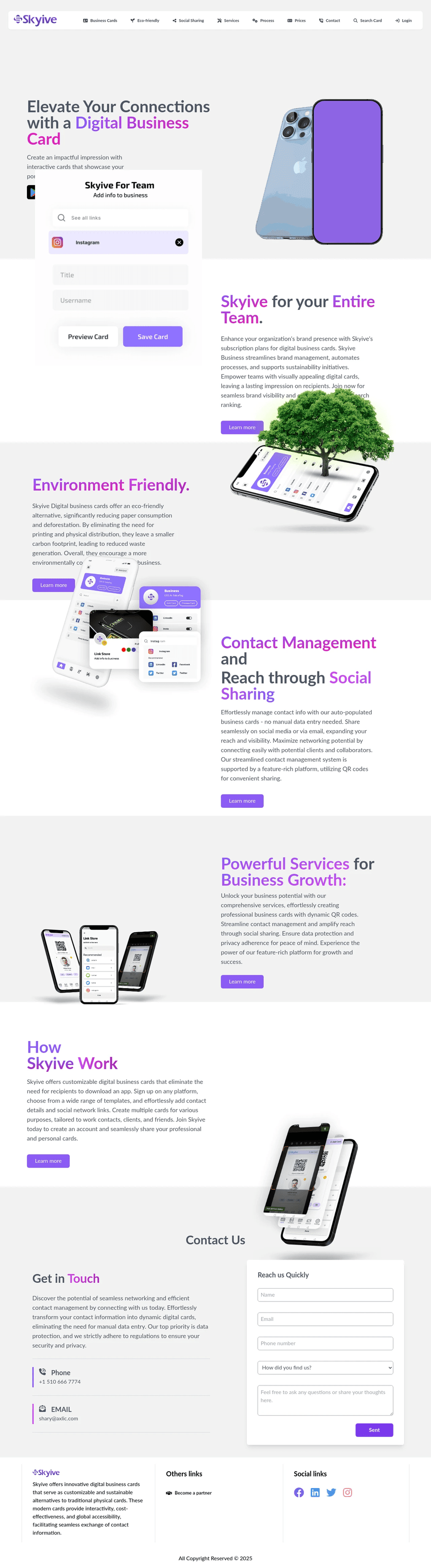 Skyive Digital Business Card